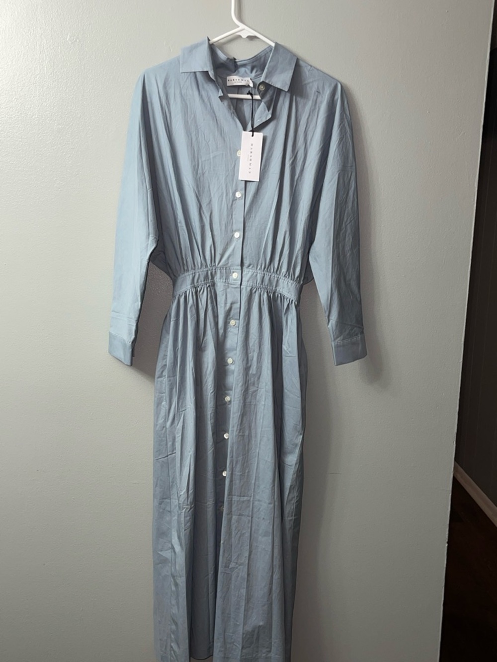 Harshman Crowninshield 100% Cotton Shirt Dress In Steel Blue Size small Reemoly - Picture 3 of 7